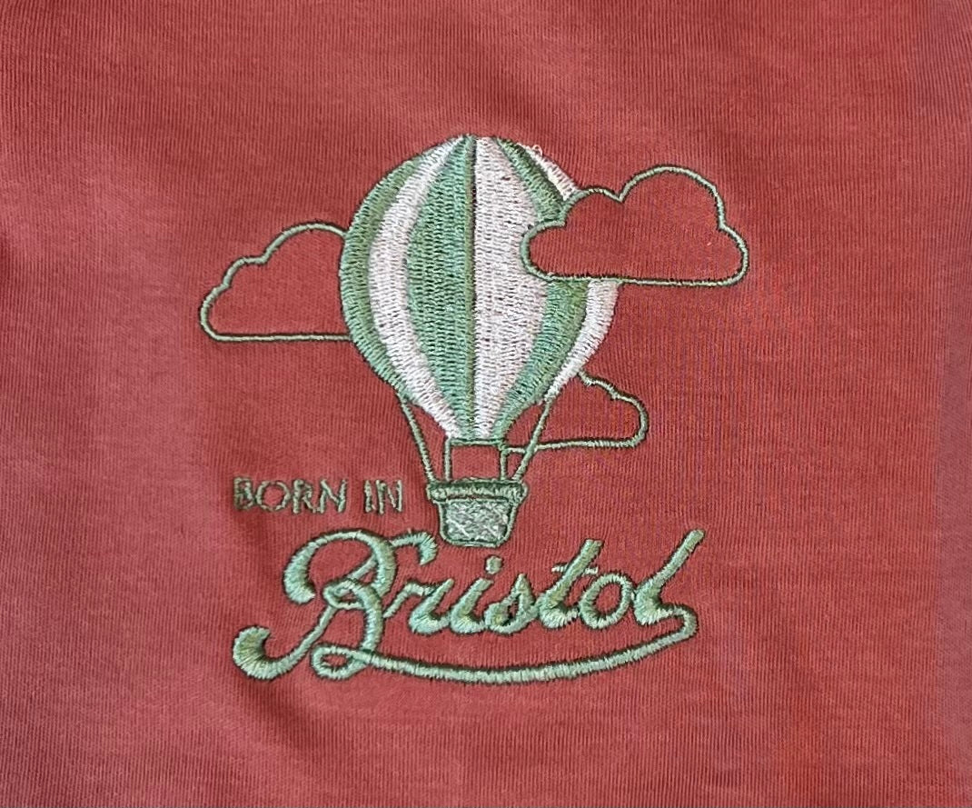 Born In Bristol Rose Pink Hot Air Balloon Bodysuit