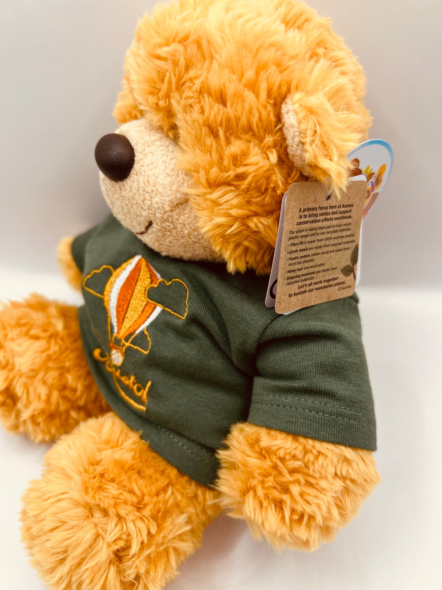 BRISTOL KEEPSAKE BONNIE BEAR WITH HOT AIR BALLOON GREEN T-SHIRT