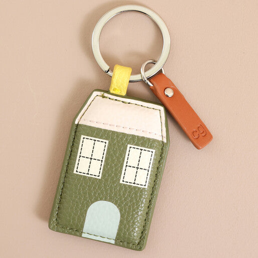 Khaki/Pink House Keyring