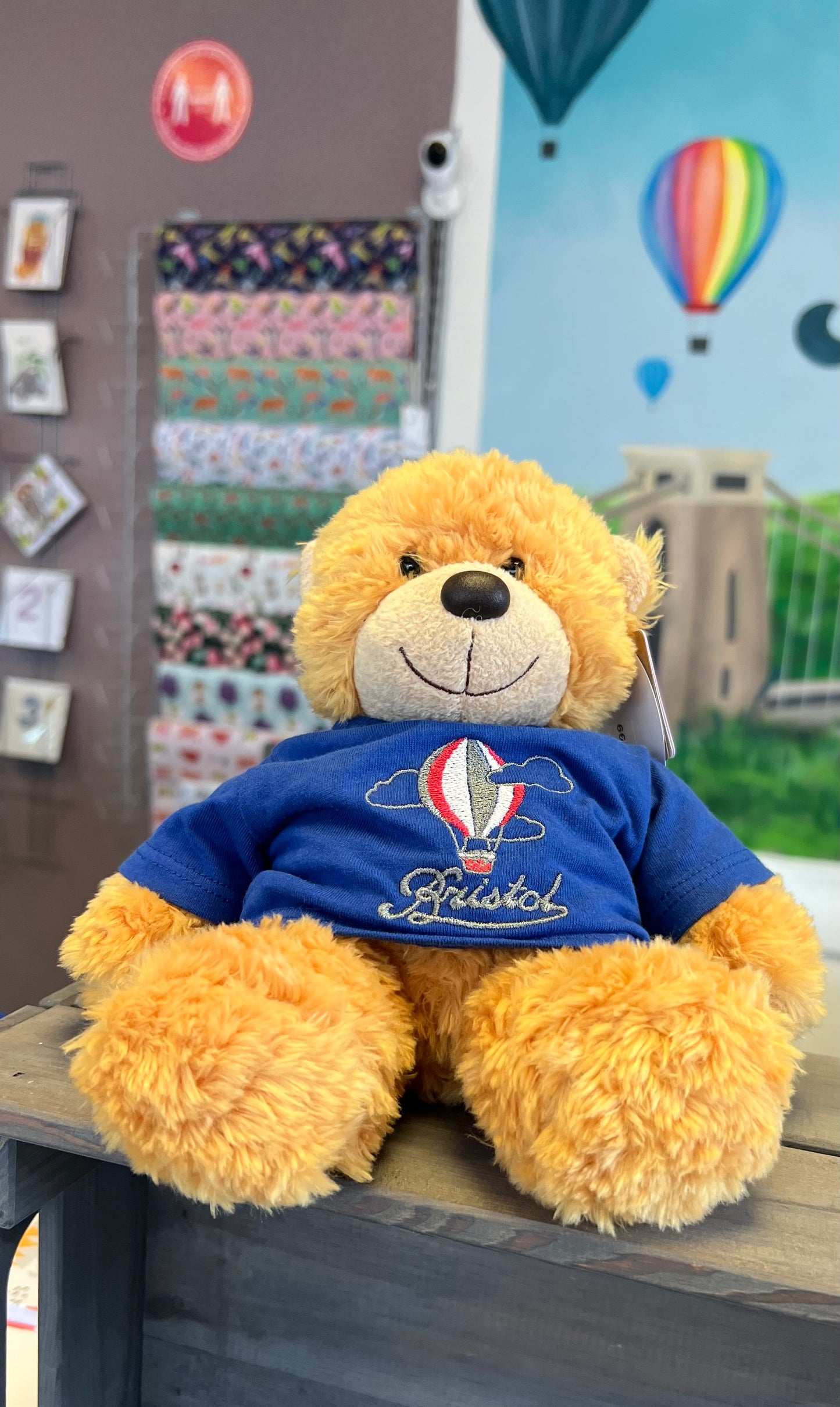 BRISTOL KEEPSAKE BONNIE BEAR WITH HOT AIR BALLOON BLUE T-SHIRT