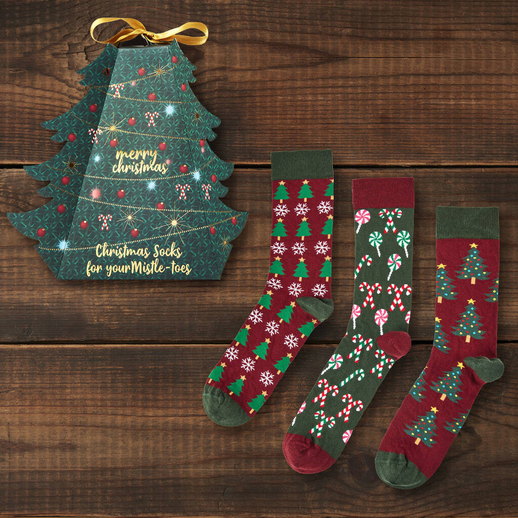 Urban Eccentric Unisex Christmas Tree Socks Gift Set