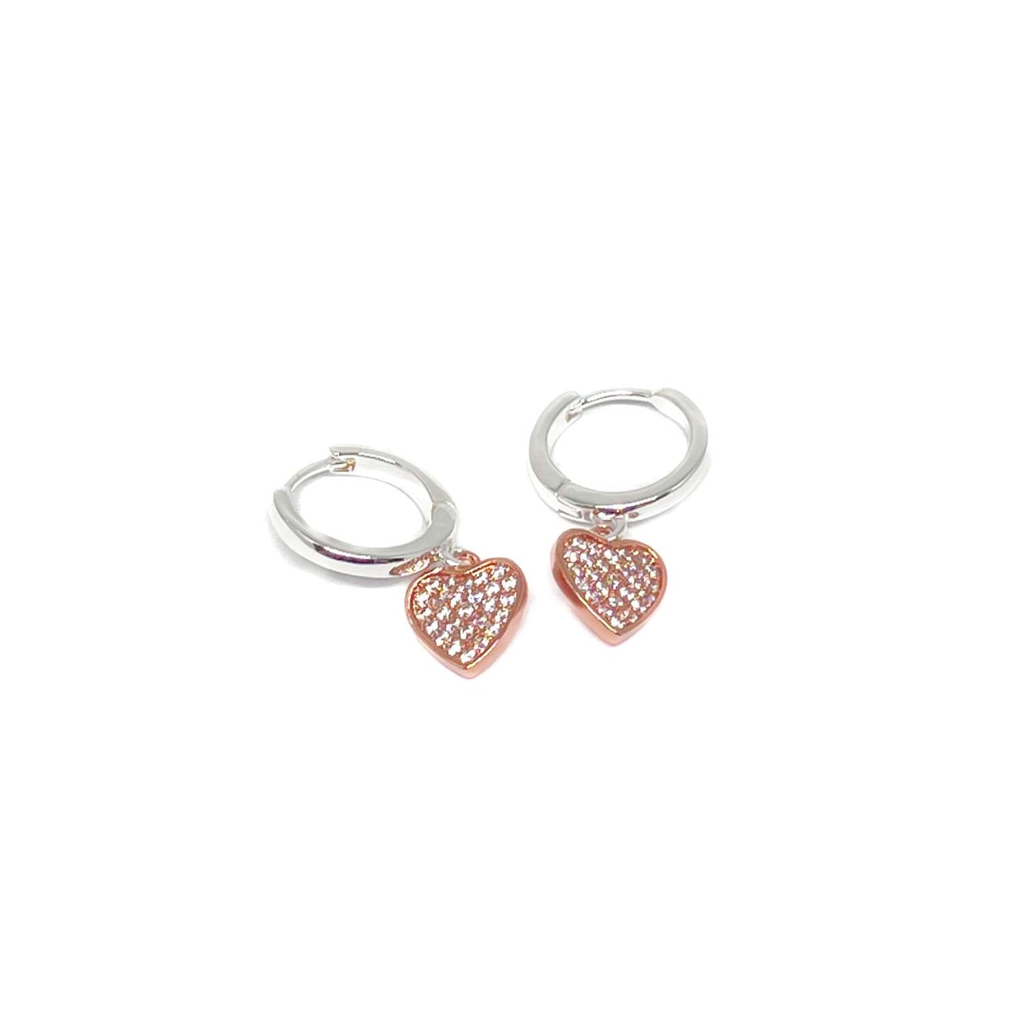 Rose gold heart earrings