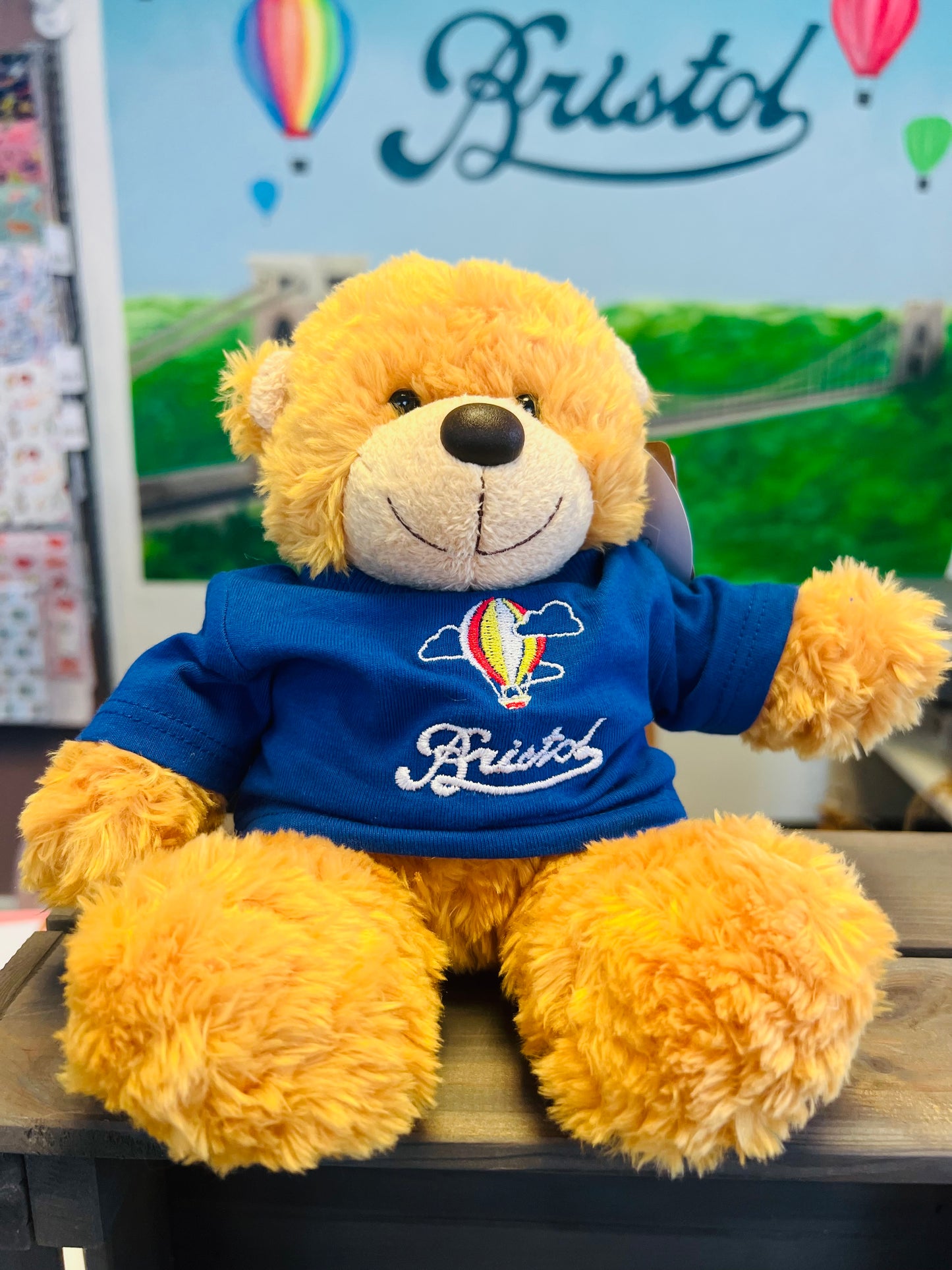 BRISTOL KEEPSAKE BONNIE BEAR WITH HOT AIR BALLOON BLUE T-SHIRT