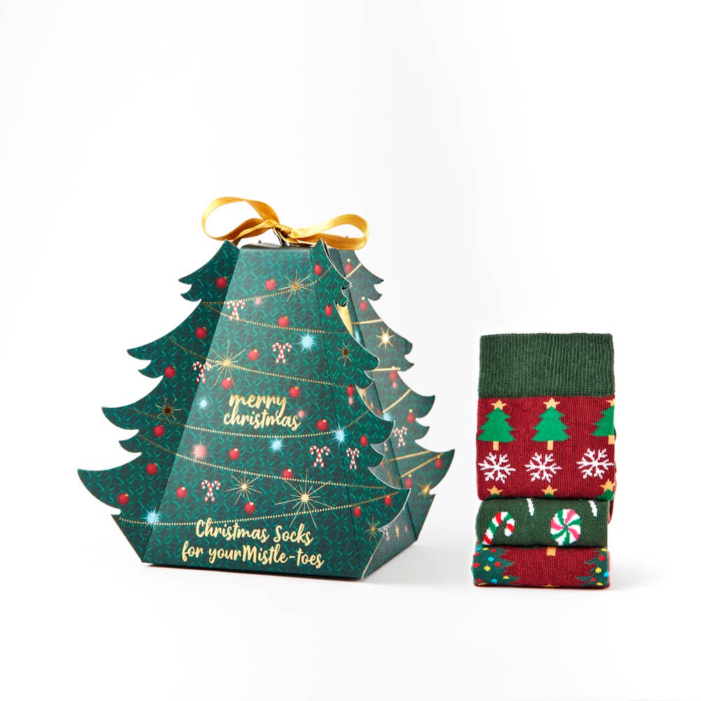 Urban Eccentric Unisex Christmas Tree Socks Gift Set