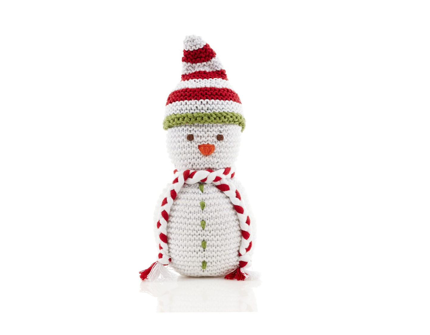 Festive rattle – snowman (crochet