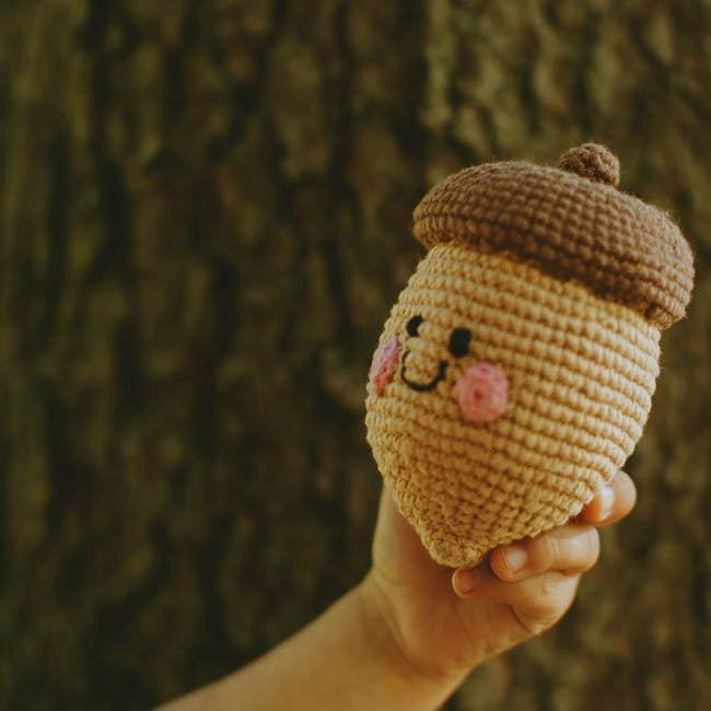 Pebble Friendly Acorn rattle