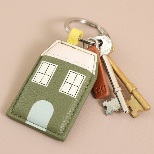 Khaki/Pink House Keyring