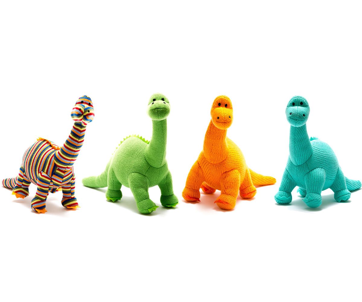 DIPLODOCUS KNITTED DINOSAUR SOFT TOY GREEN