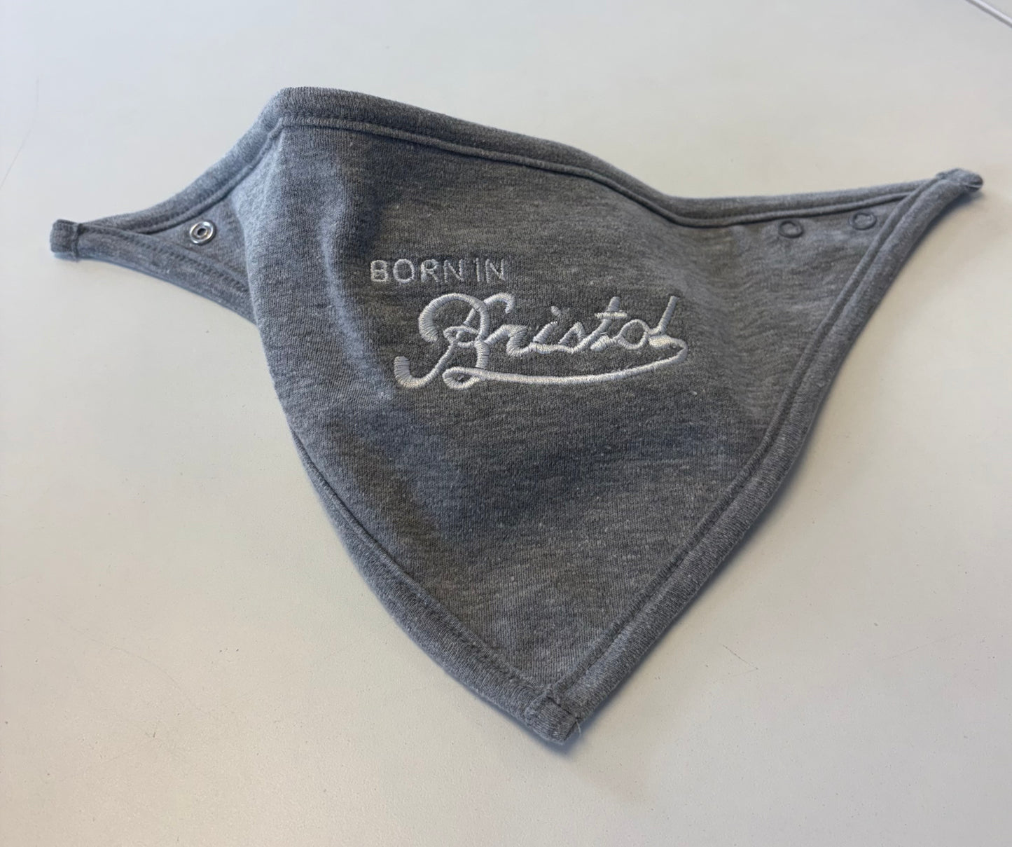 BORN IN BRISTOL EMBROIDERED BANDANA BIB