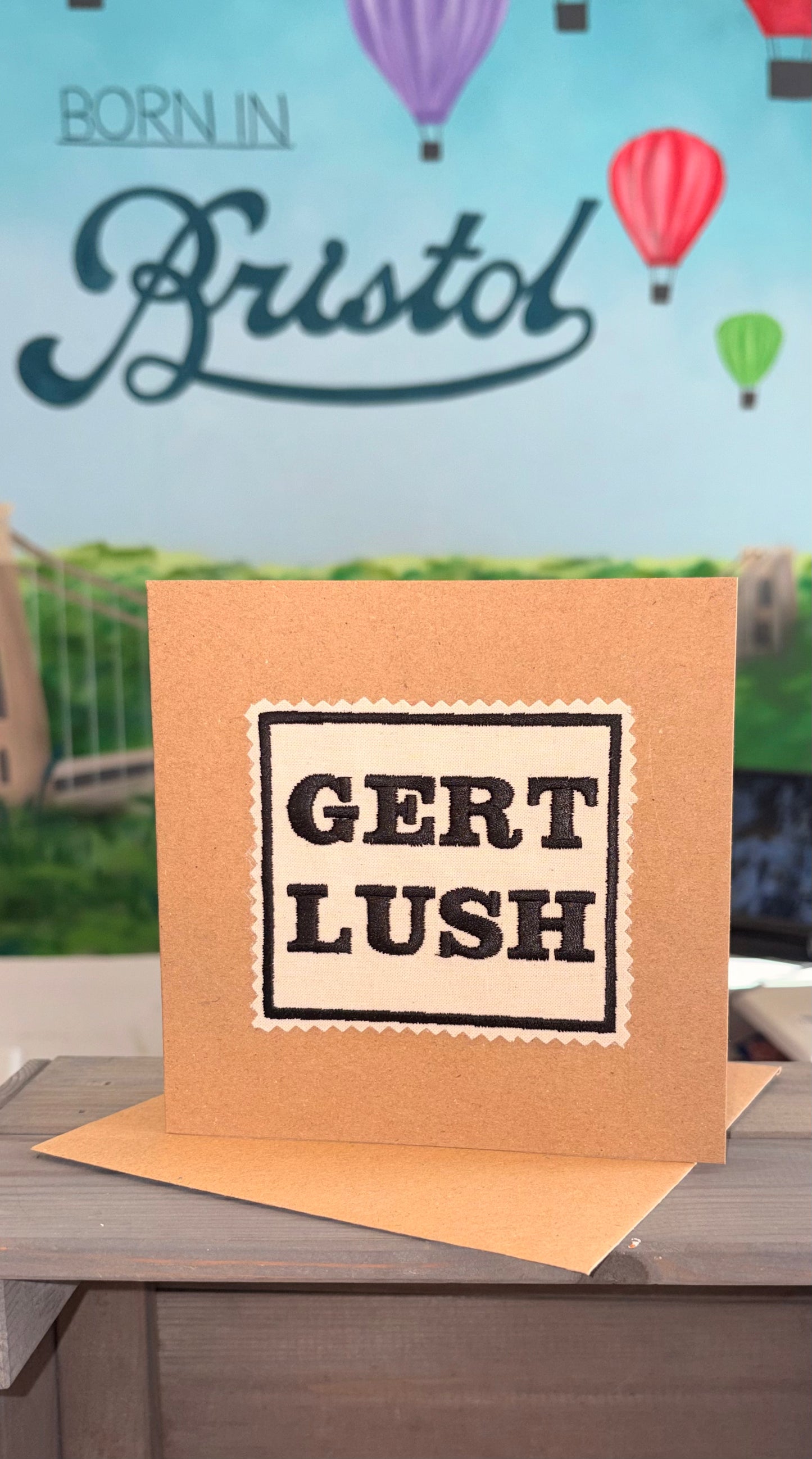 Bristol Slang Gert Lush Embroidered card