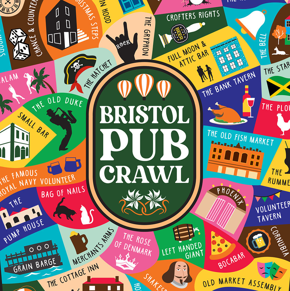 Bristol Pub Crawl Tea Towel