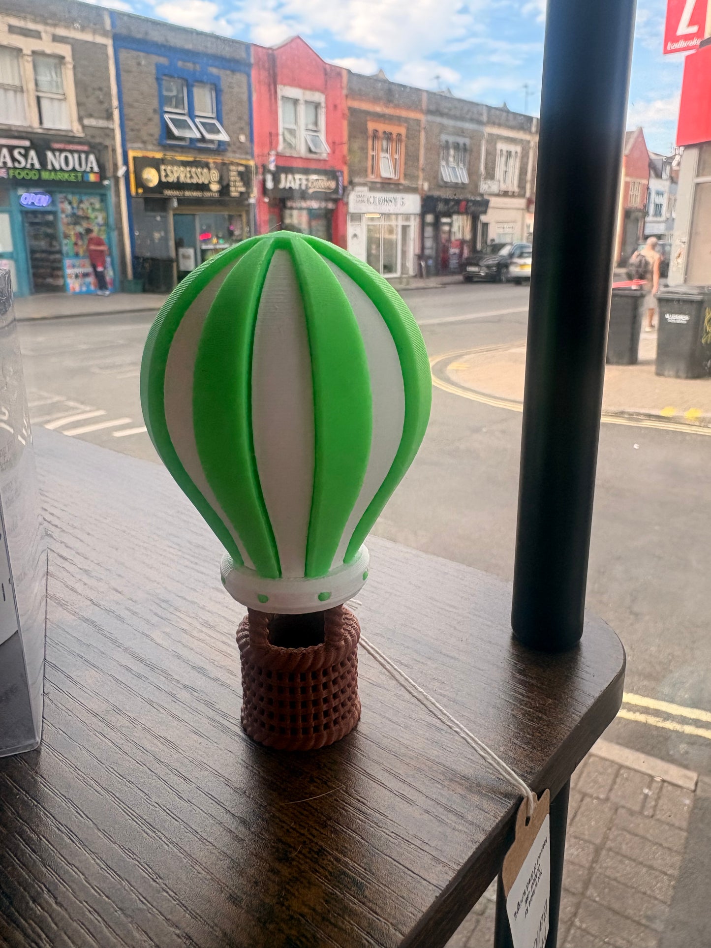 3D Printed Hot Air Balloon Decoration (11cm) | Colourful Hanging or Freestanding Balloon Ornament | Unique Gift UK