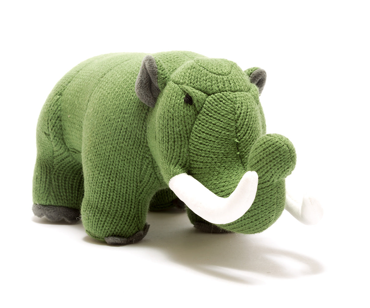 MASTODON KNITTED DINOSAUR TOY MOSS GREEN