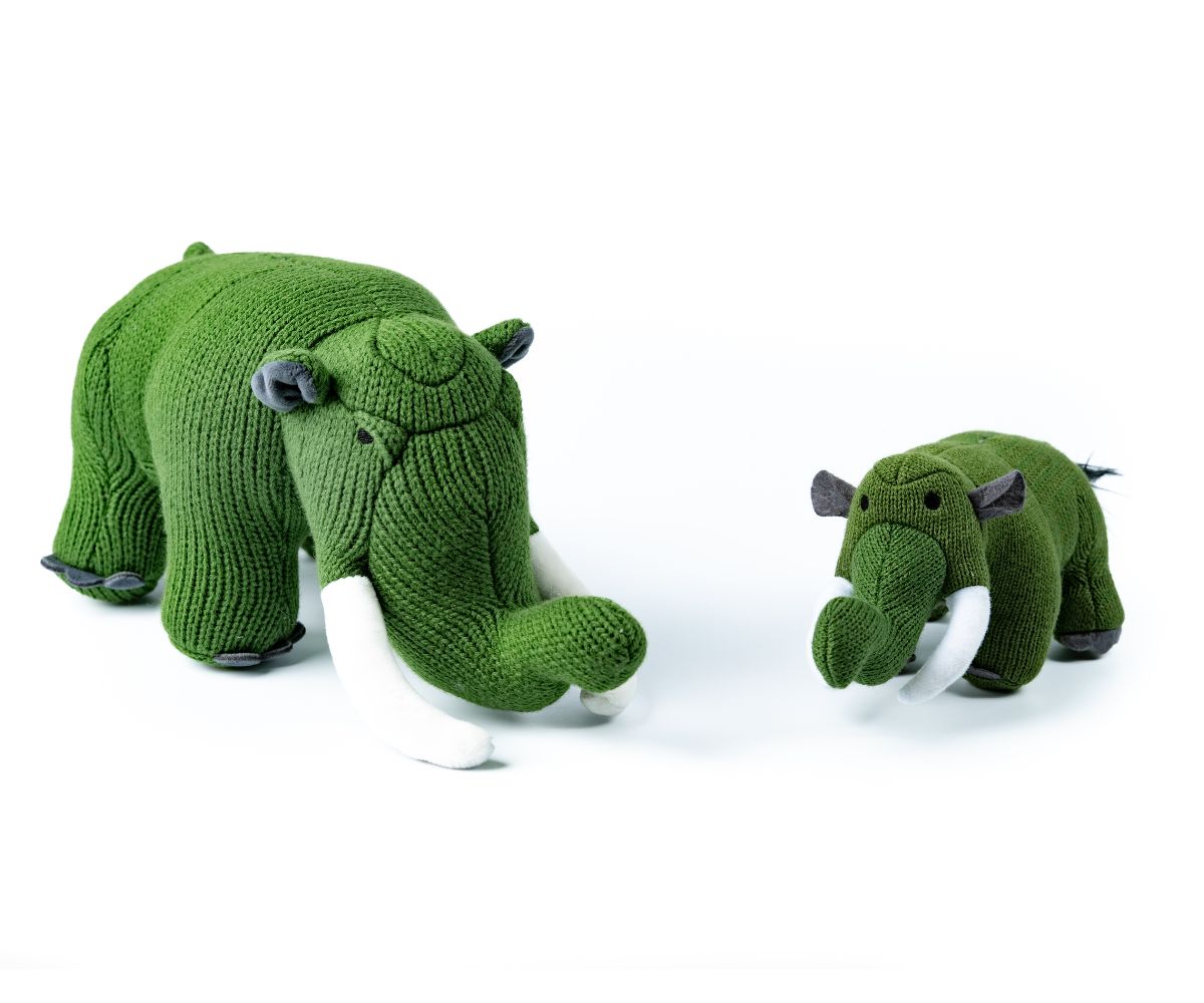 MASTODON KNITTED DINOSAUR TOY MOSS GREEN
