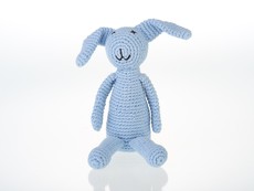 BEST YEARS MY FIRST BUNNY BABY RATTLE BLUE CROCHET COTTON
