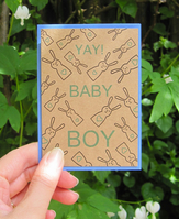 BOY BABY BUNNY-NEW BABY MINI GREETINGS CARD