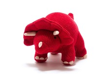 BEST YEARS RED KNITTED TRICERATOPS DINOSAUR