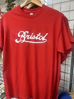 BRISTOL WHITE SCROLL RED  ADULT T-SHIRT