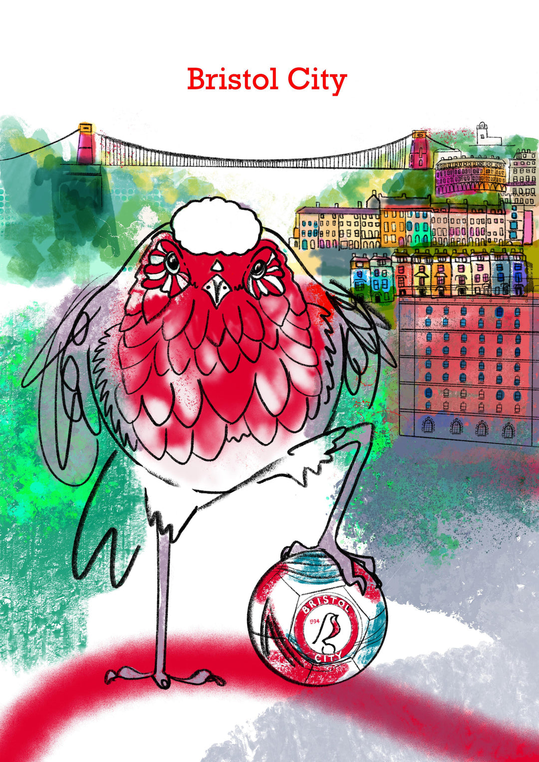 The Fine Artist Bristol City Football Poster A4