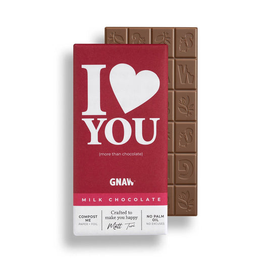 GNAW Chocolate
NEW 'I Love You' Chocolate Bar