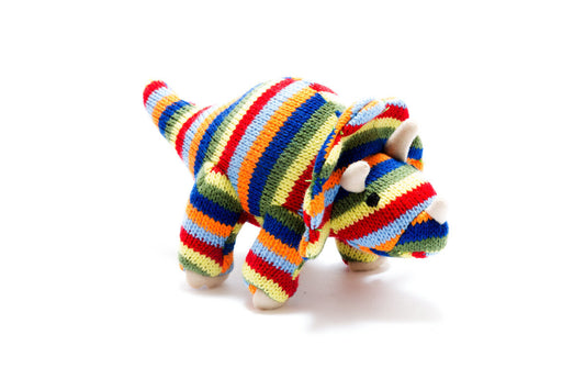 Best Years Triceratops Knitted Dinosaur Rattle