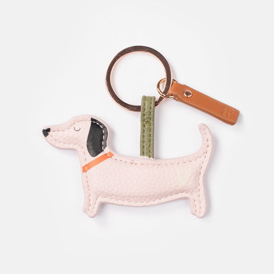Pale Pink Sausage Dog Keyring