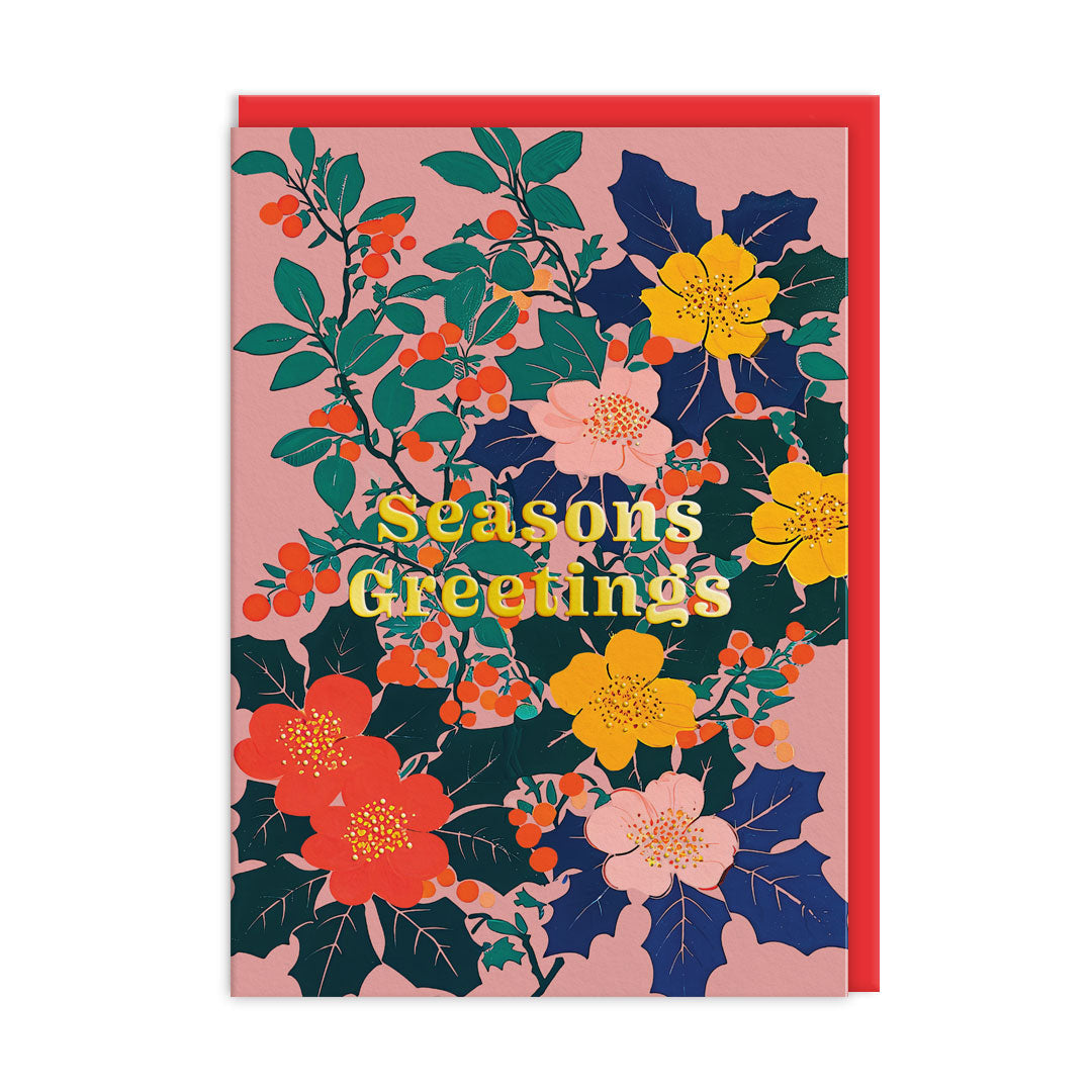 Pack of 9 Christmas Cards - Festive Floral