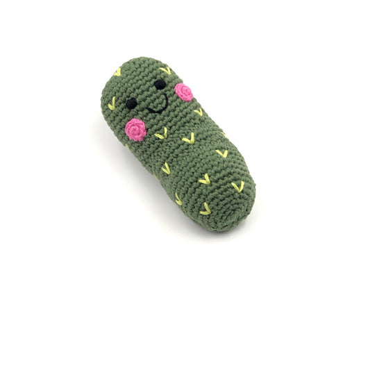 Friendly pickle rattle