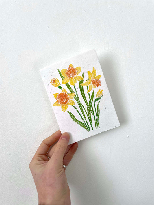 Daffodils Lino Plantable Seed Card