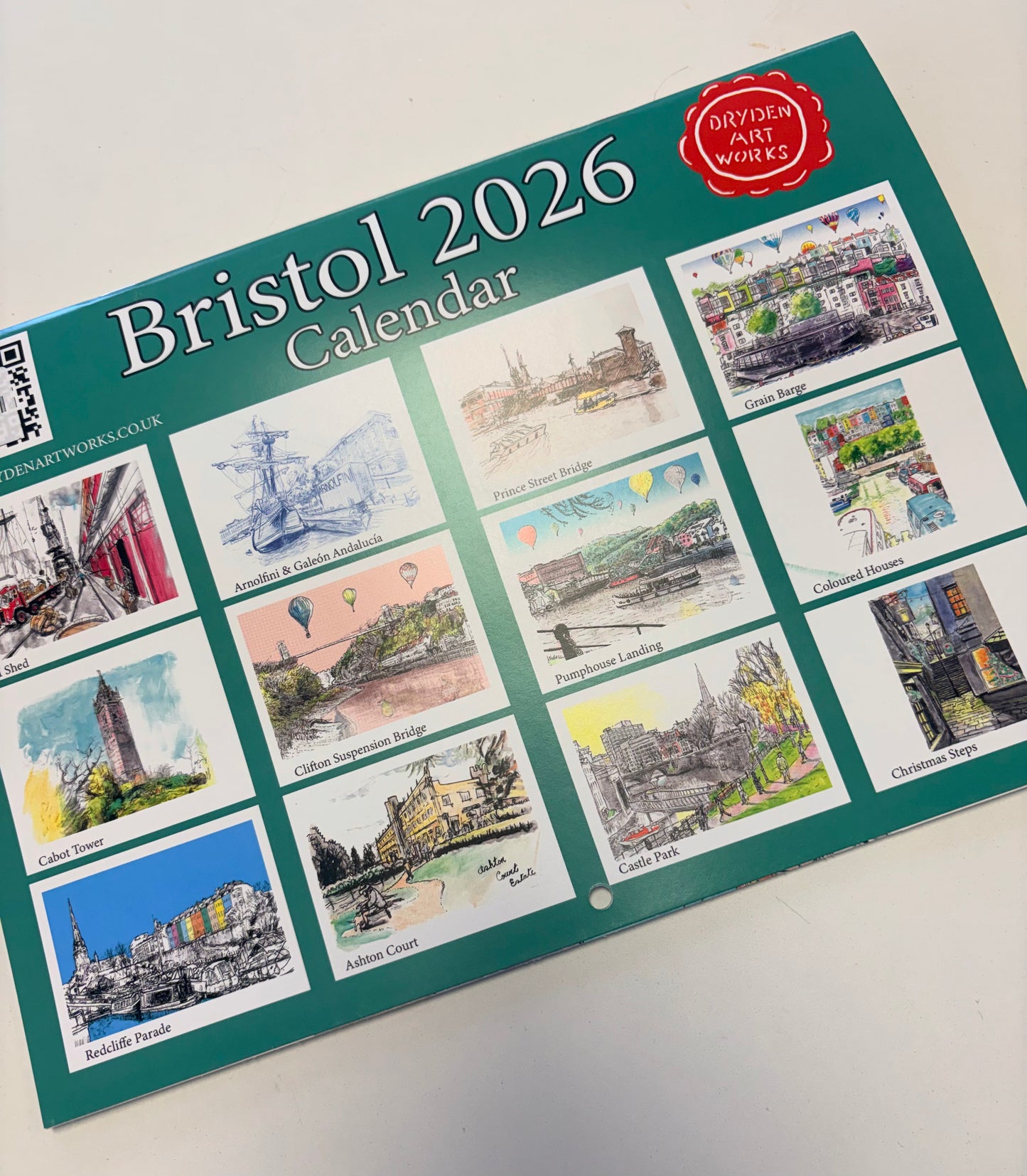 David Drydan A4 Bristol calendar 2026