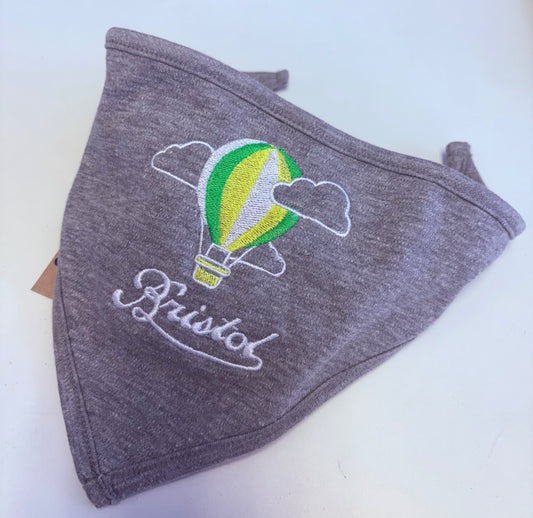 BORN IN BRISTOL HOT AIR BALLOON EMBROIDERED BIB
