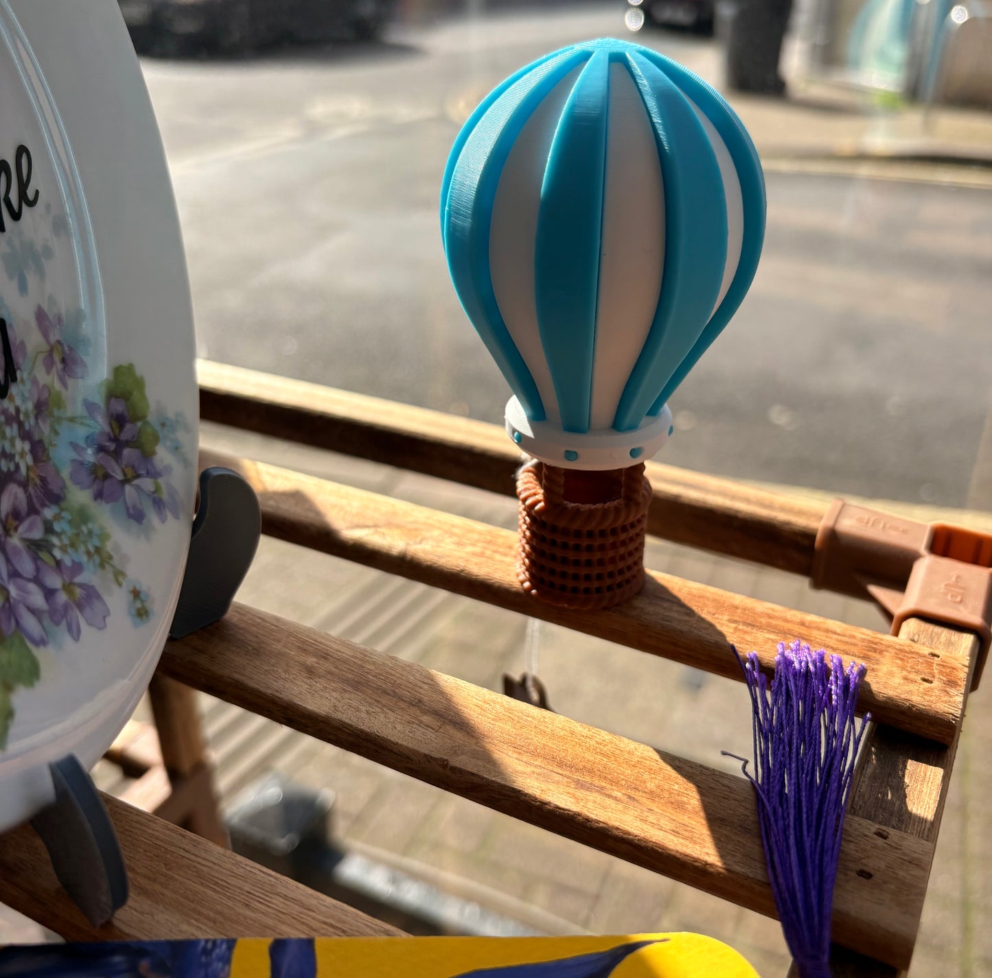 3D Printed Hot Air Balloon Decoration (11cm) | Colourful Hanging or Freestanding Balloon Ornament | Unique Gift UK