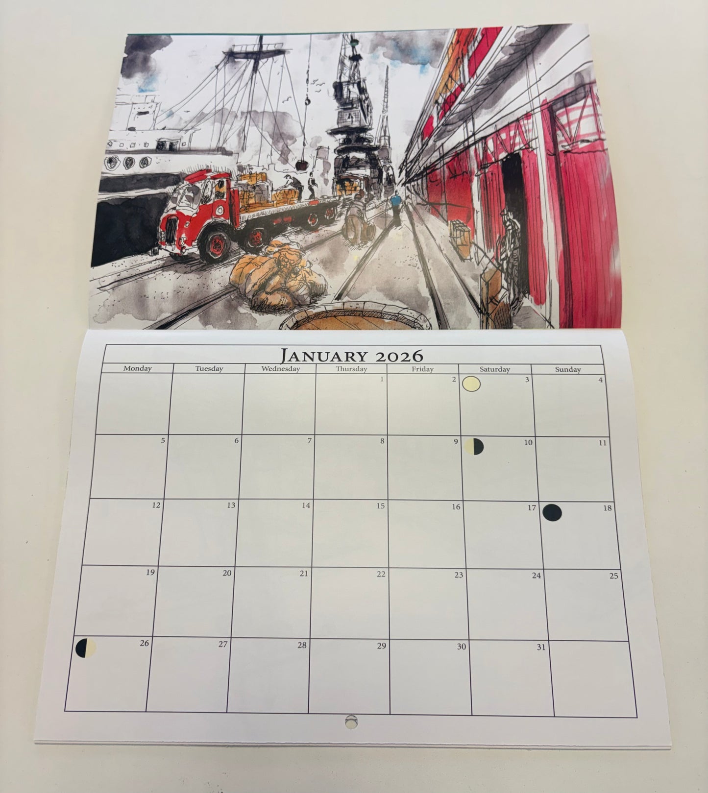 David Drydan A4 Bristol calendar 2026