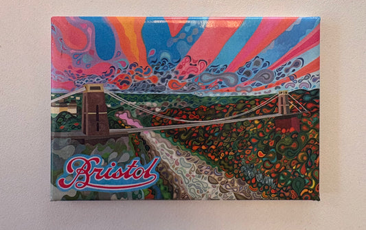 Duncan Knox Sunset Suspension Bridge (Fridge Magnet)
