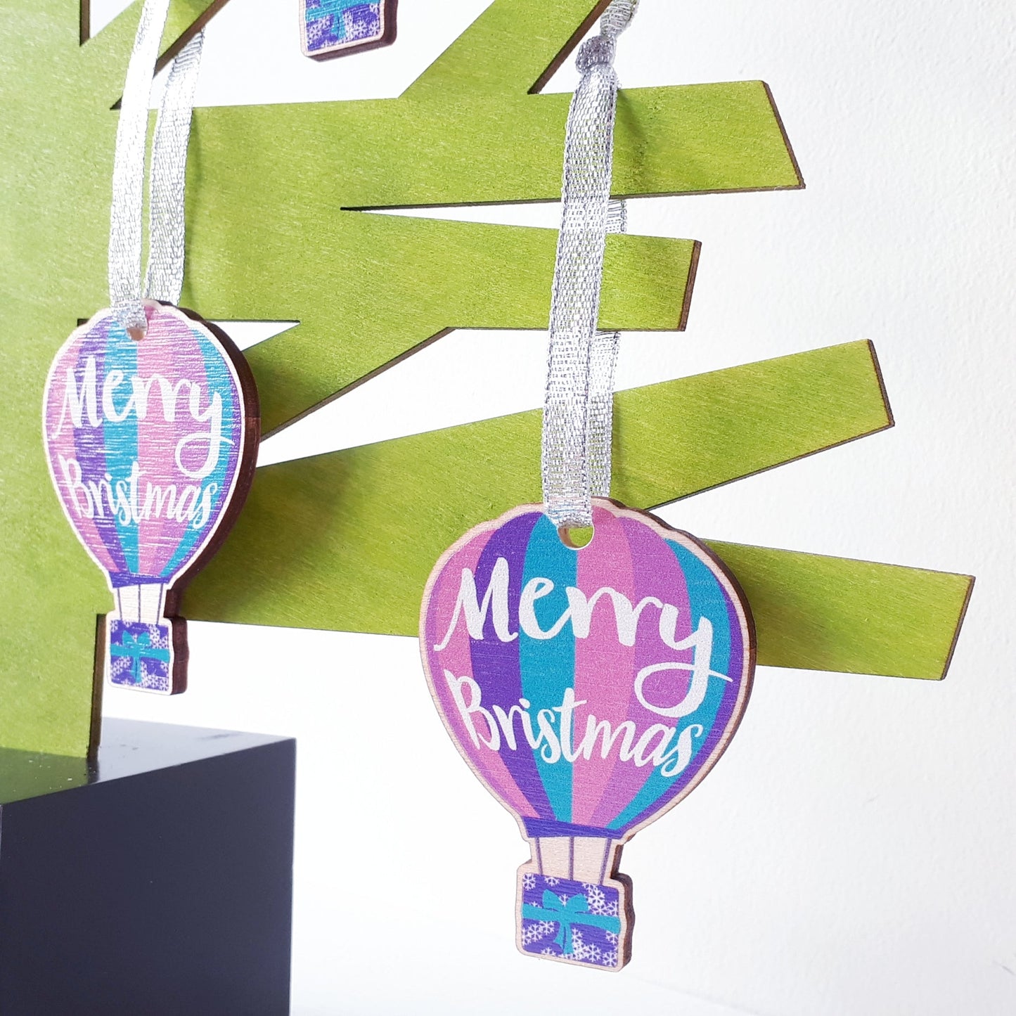 Merry Bristmas Balloon wooden Christmas decoration