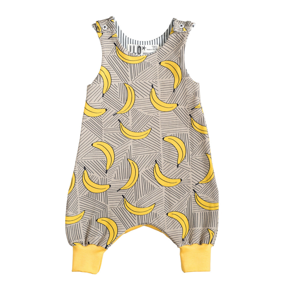 Ilo Bananas on Beige Romper Organic