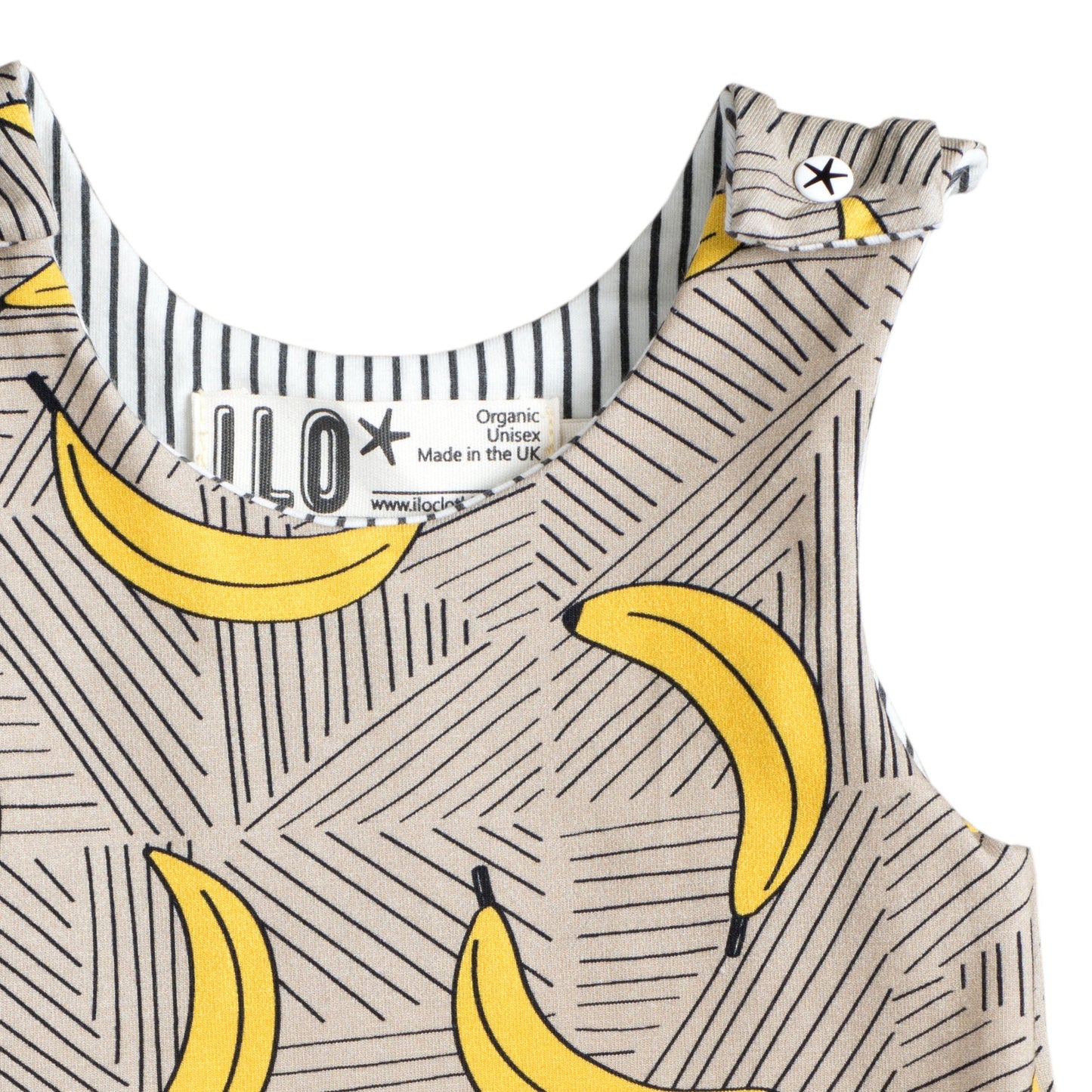 Ilo Bananas on Beige Romper Organic