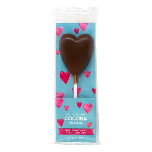 COCOBA MILK CHOCOLATE HEART LOLLIPOP