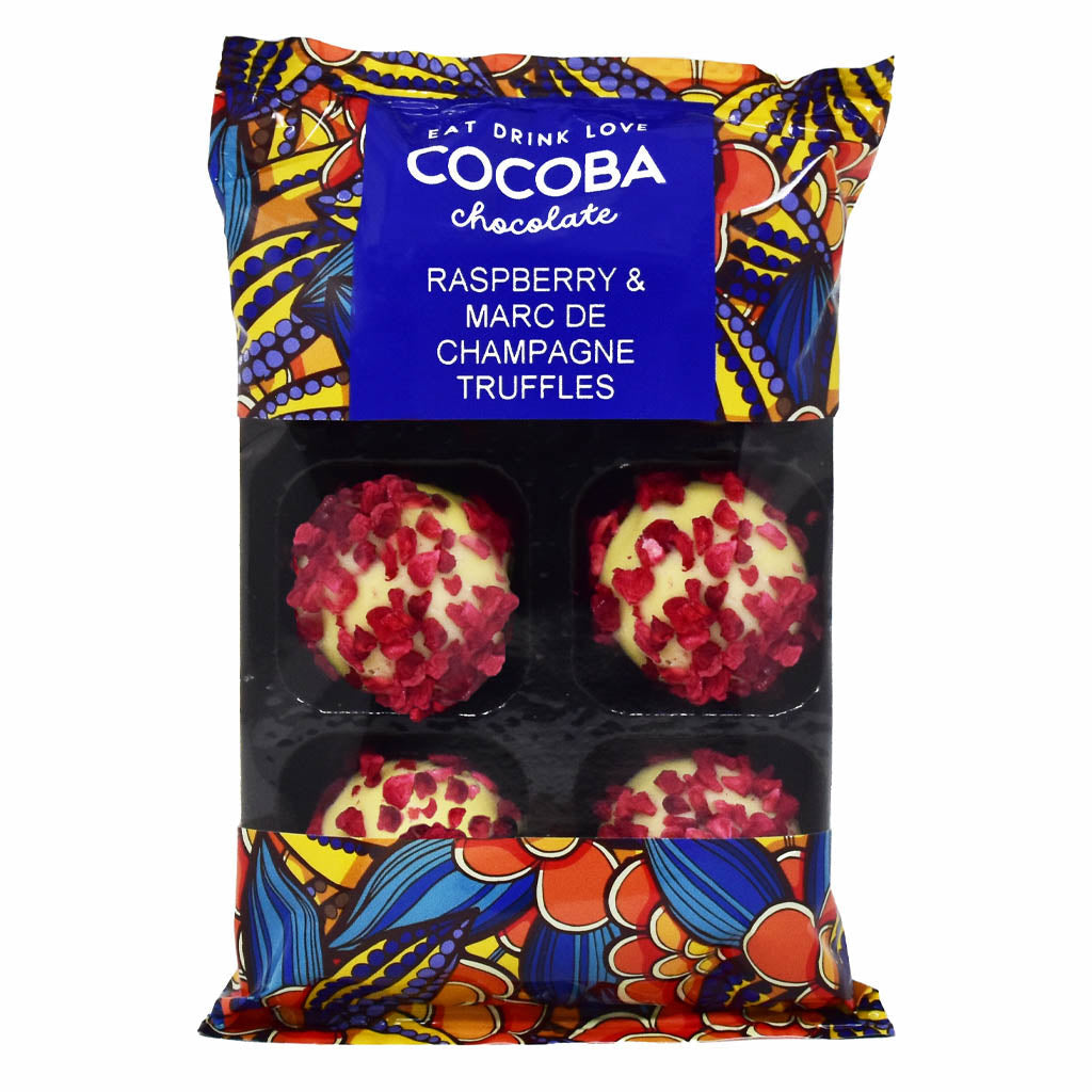 RASPBERRY AND MARC DE CHAMPAGNE TRUFFLES (6 TRUFFLES)