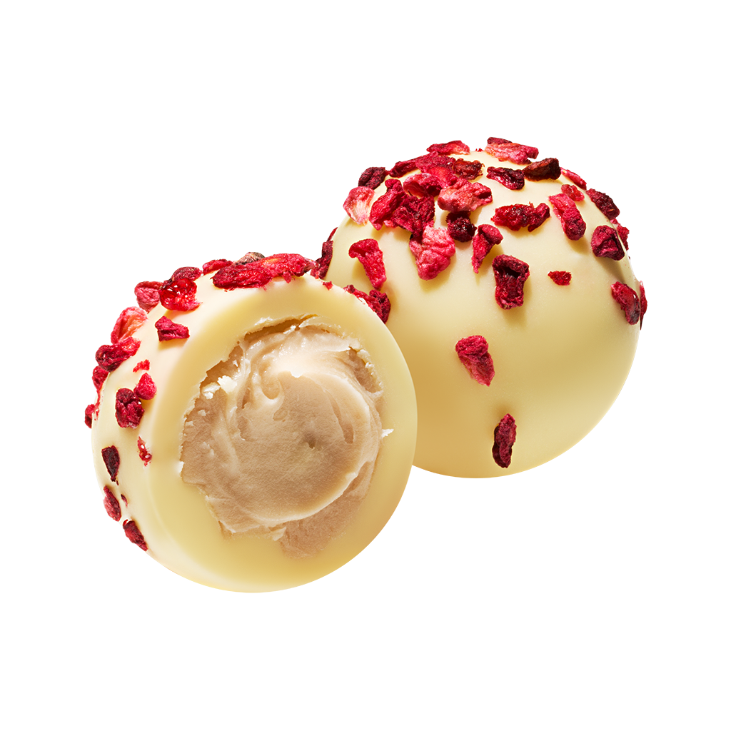 RASPBERRY AND MARC DE CHAMPAGNE TRUFFLES (6 TRUFFLES)