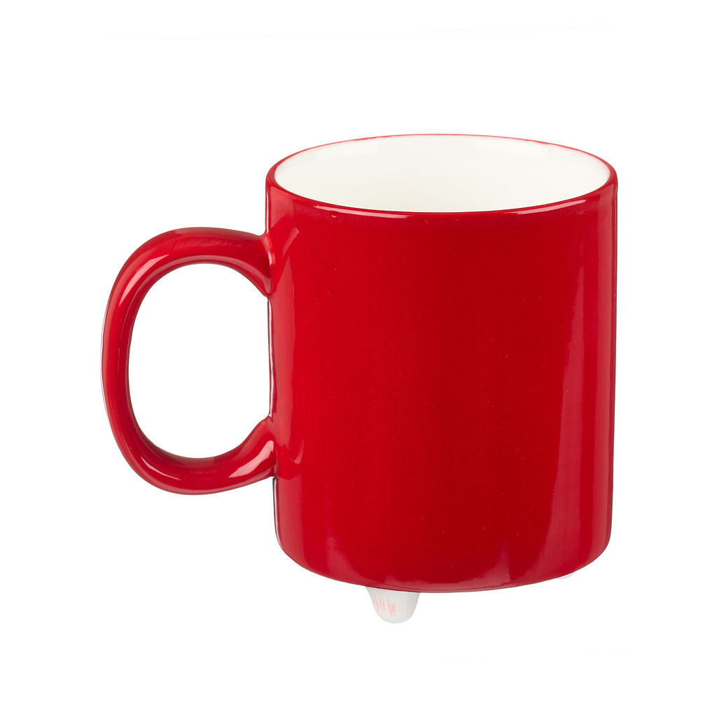 Other Lovely Things Hand painted red mug with dog illustration