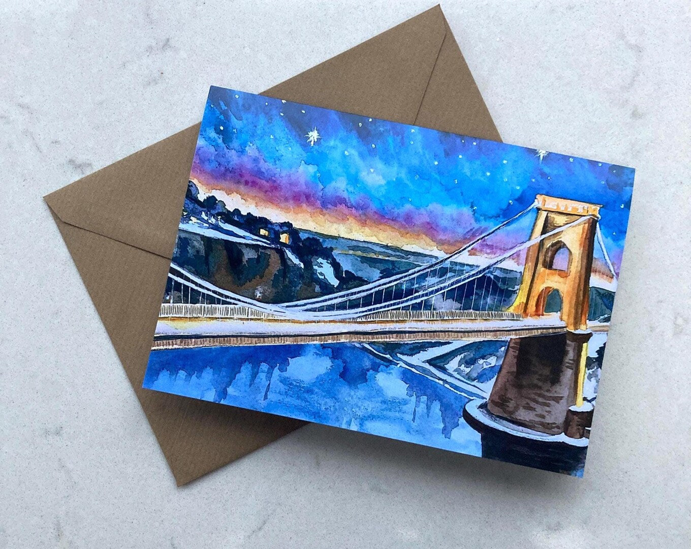 Hannah Stiles Winter bridge Suspension Bridge Card