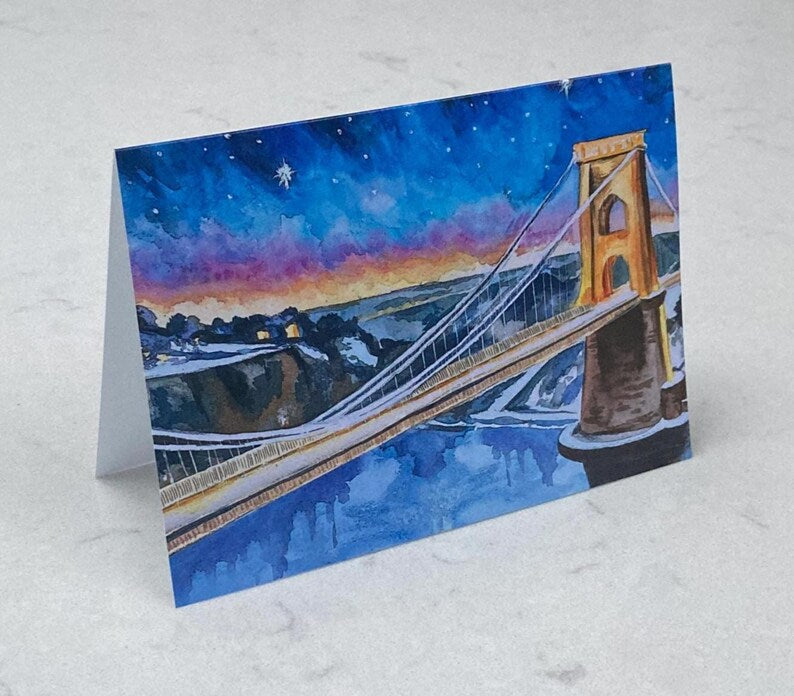 Hannah Stiles Winter bridge Suspension Bridge Card