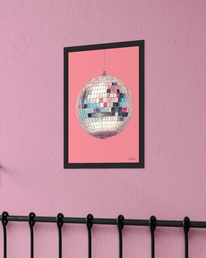 Hannah Stiles Pink Glitter Ball A4