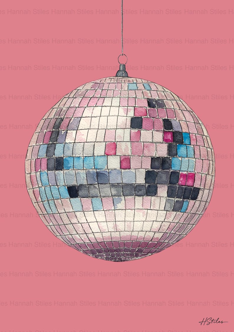 Hannah Stiles Pink Glitter Ball A4