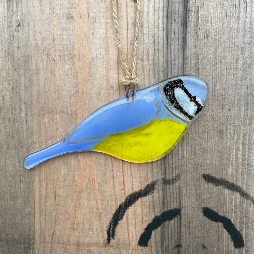 Fused glass by Emily Blue Tit