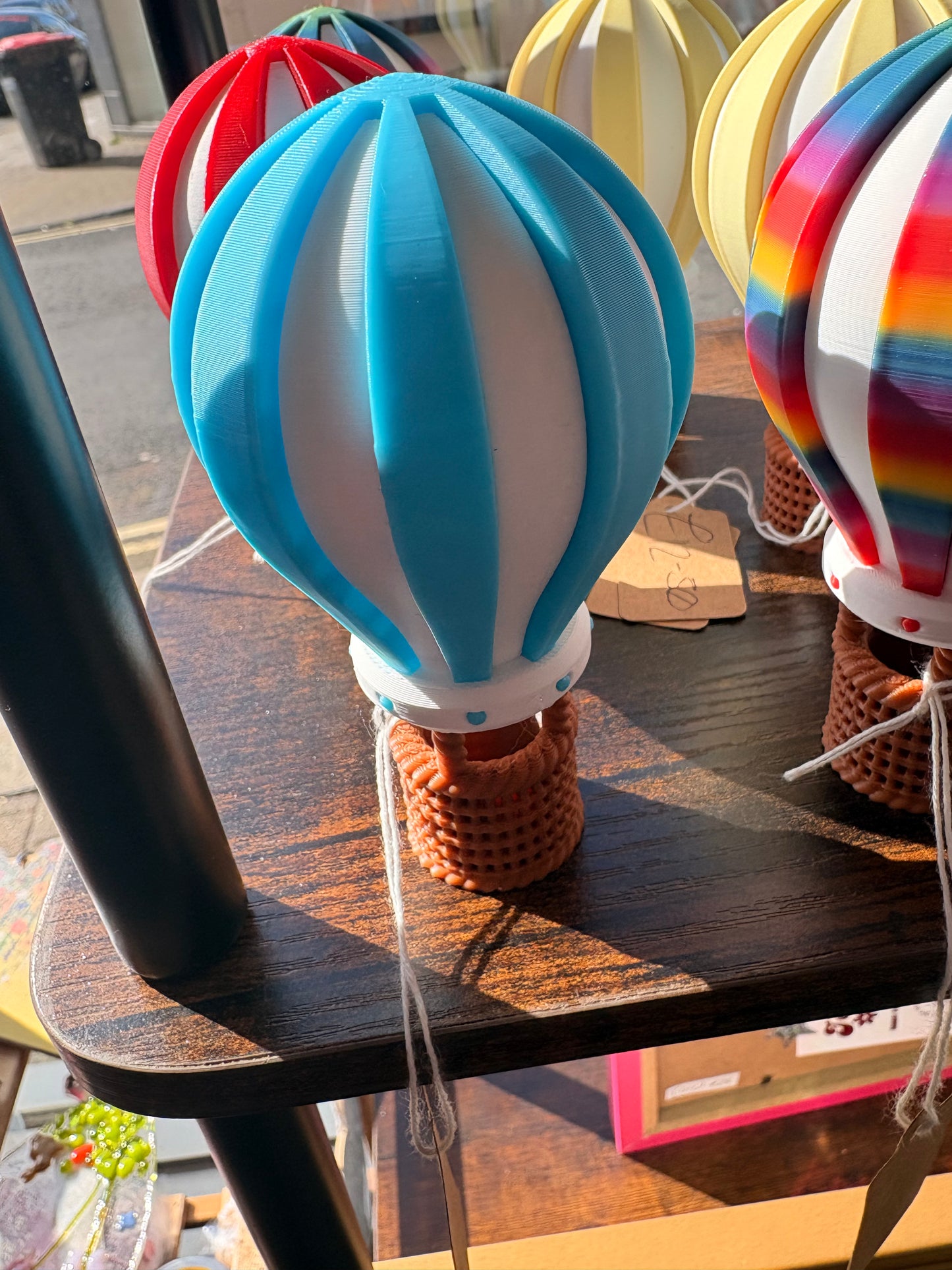 3D Printed Hot Air Balloon Decoration (11cm) | Colourful Hanging or Freestanding Balloon Ornament | Unique Gift UK