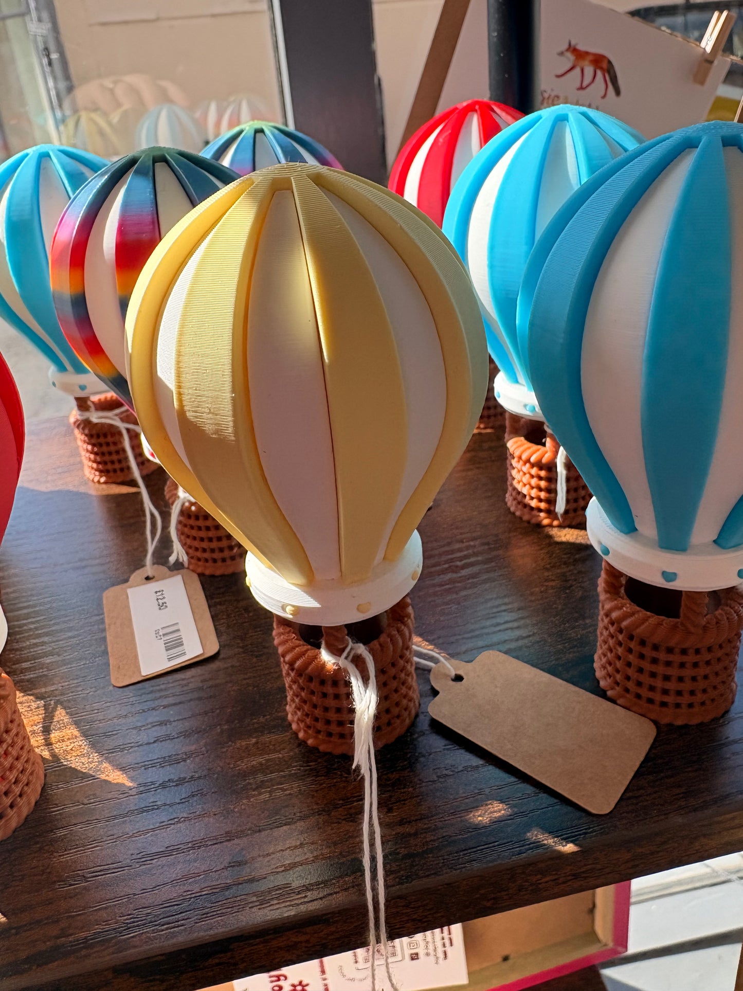 3D Printed Hot Air Balloon Decoration (11cm) | Colourful Hanging or Freestanding Balloon Ornament | Unique Gift UK