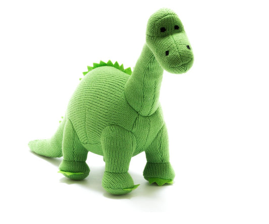 DIPLODOCUS KNITTED DINOSAUR SOFT TOY GREEN